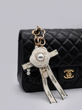 Elegant Pearl Flower Bag Charm