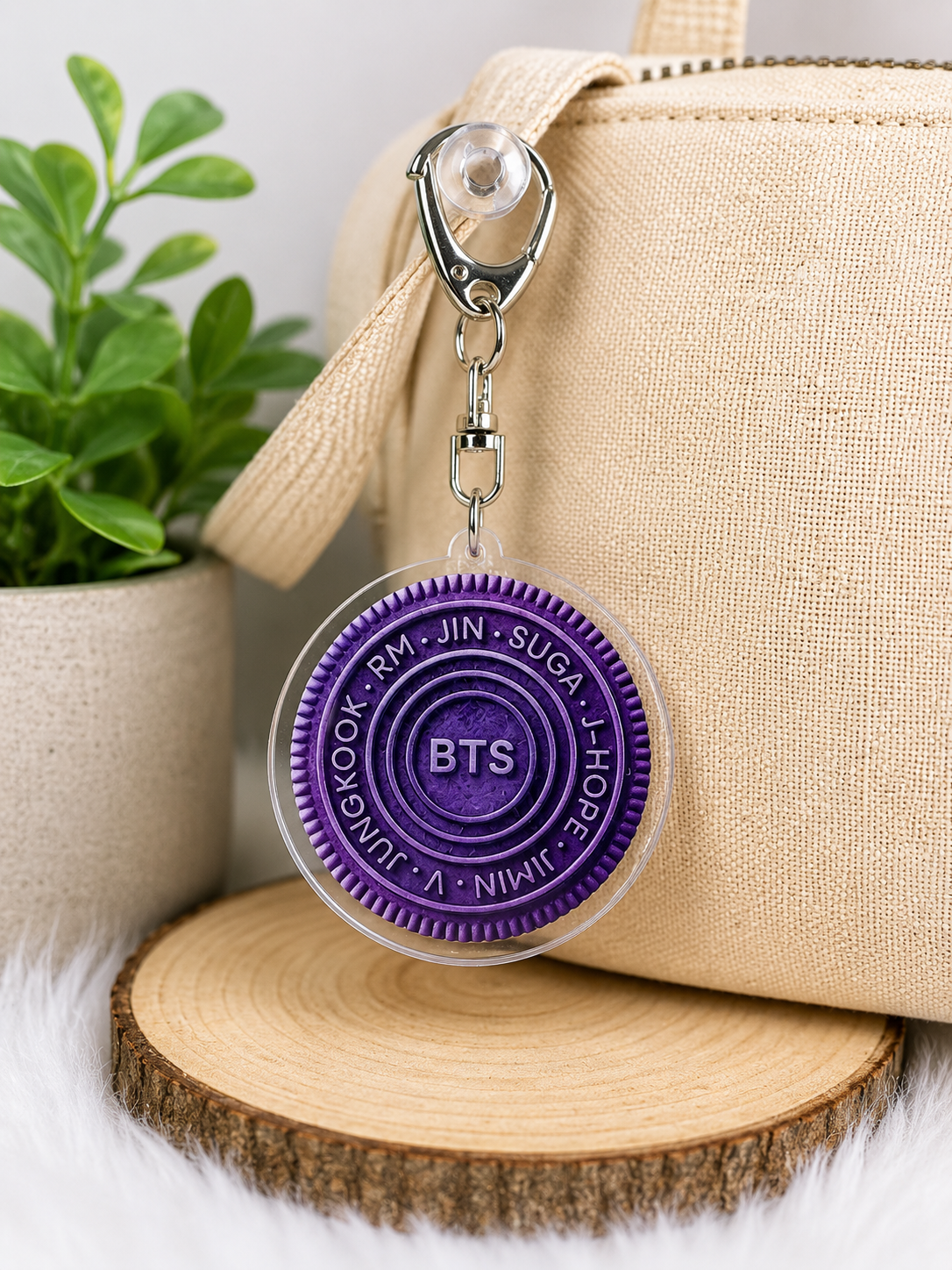 💜 BTS ARMY Purple Keychain Collection